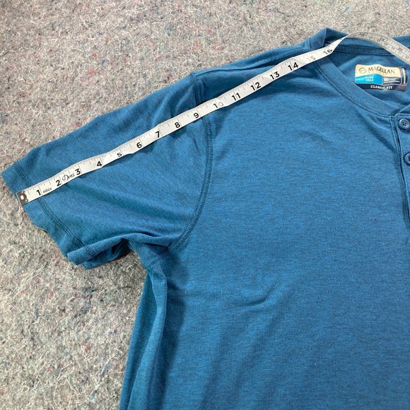 Magellan Outdoors T-Shirt Mens Size Adult XL Blue Buttons Short Sleeve - Picture 6 of 11